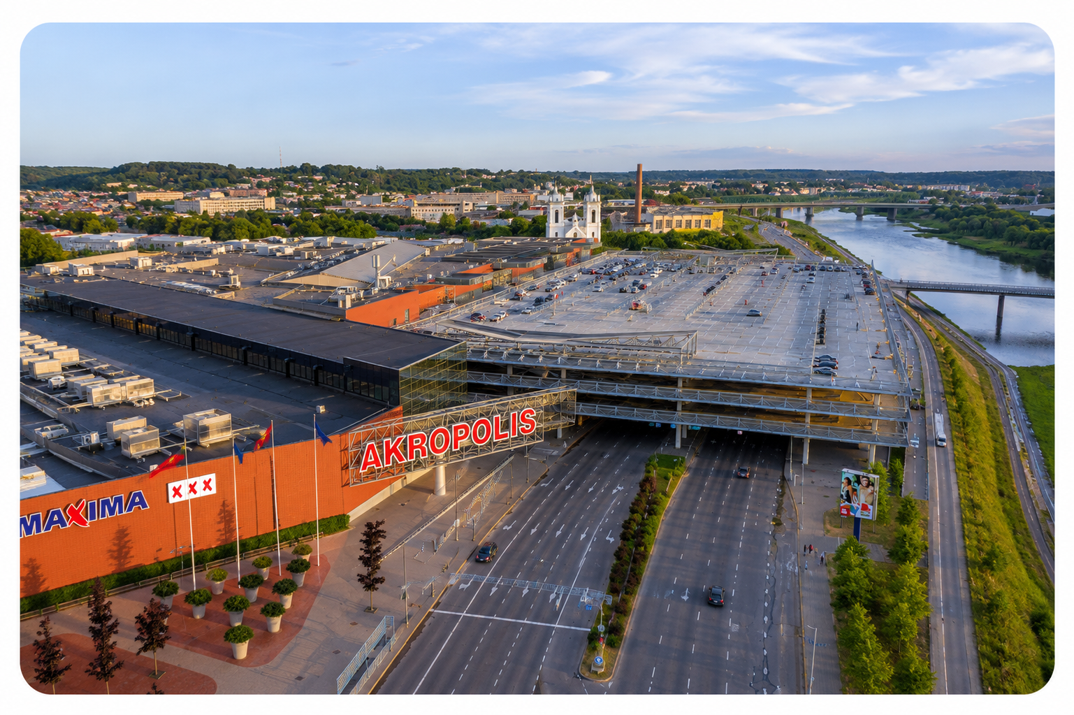 Shopping mall parking at Kaunas Akropolis